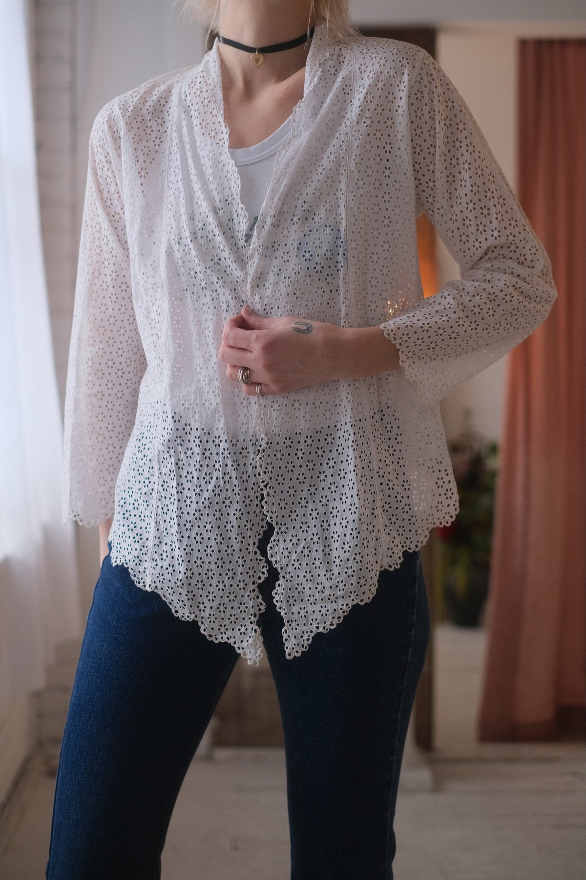 Antique Eyelet Cardi