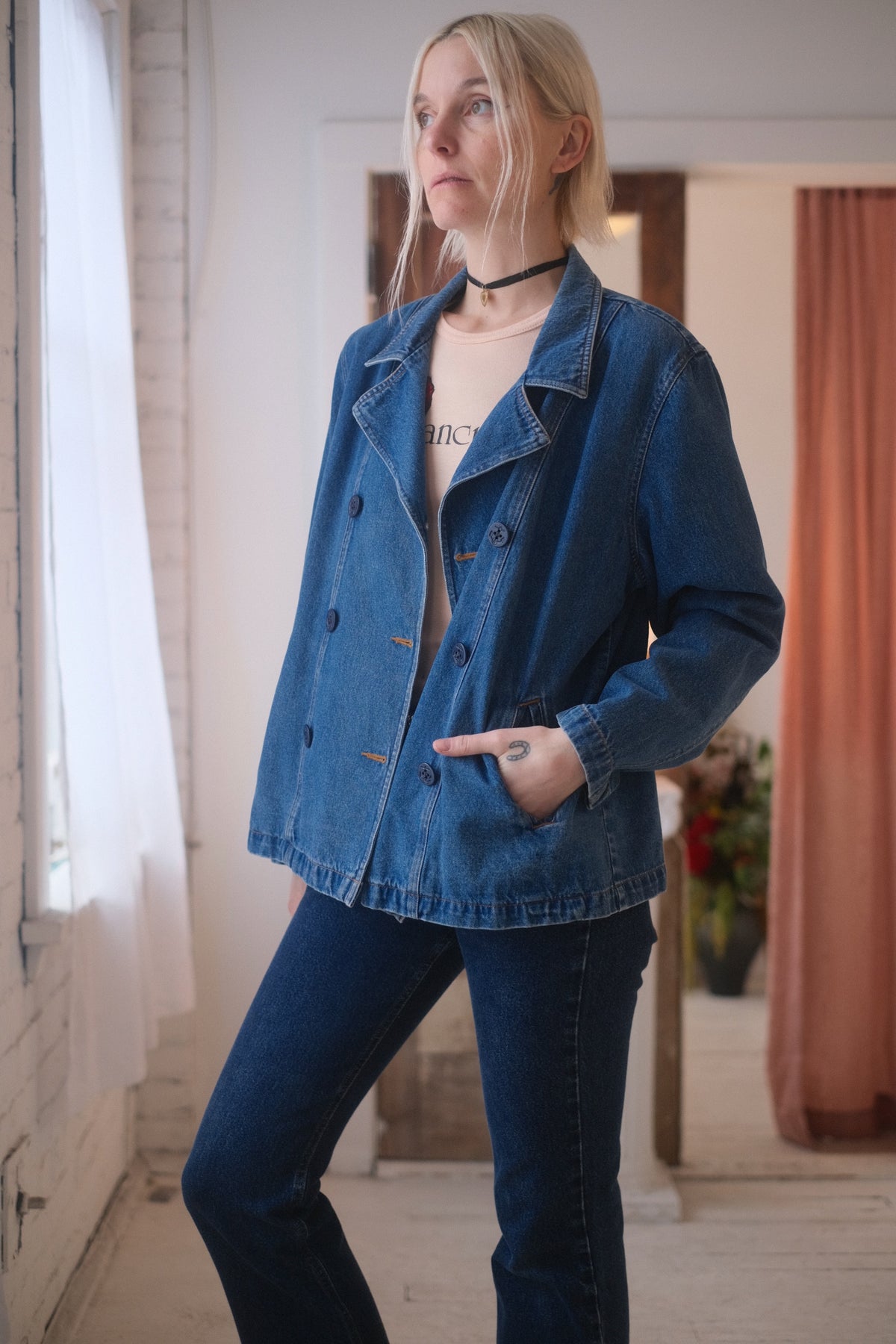 1990s Denim Half Trench