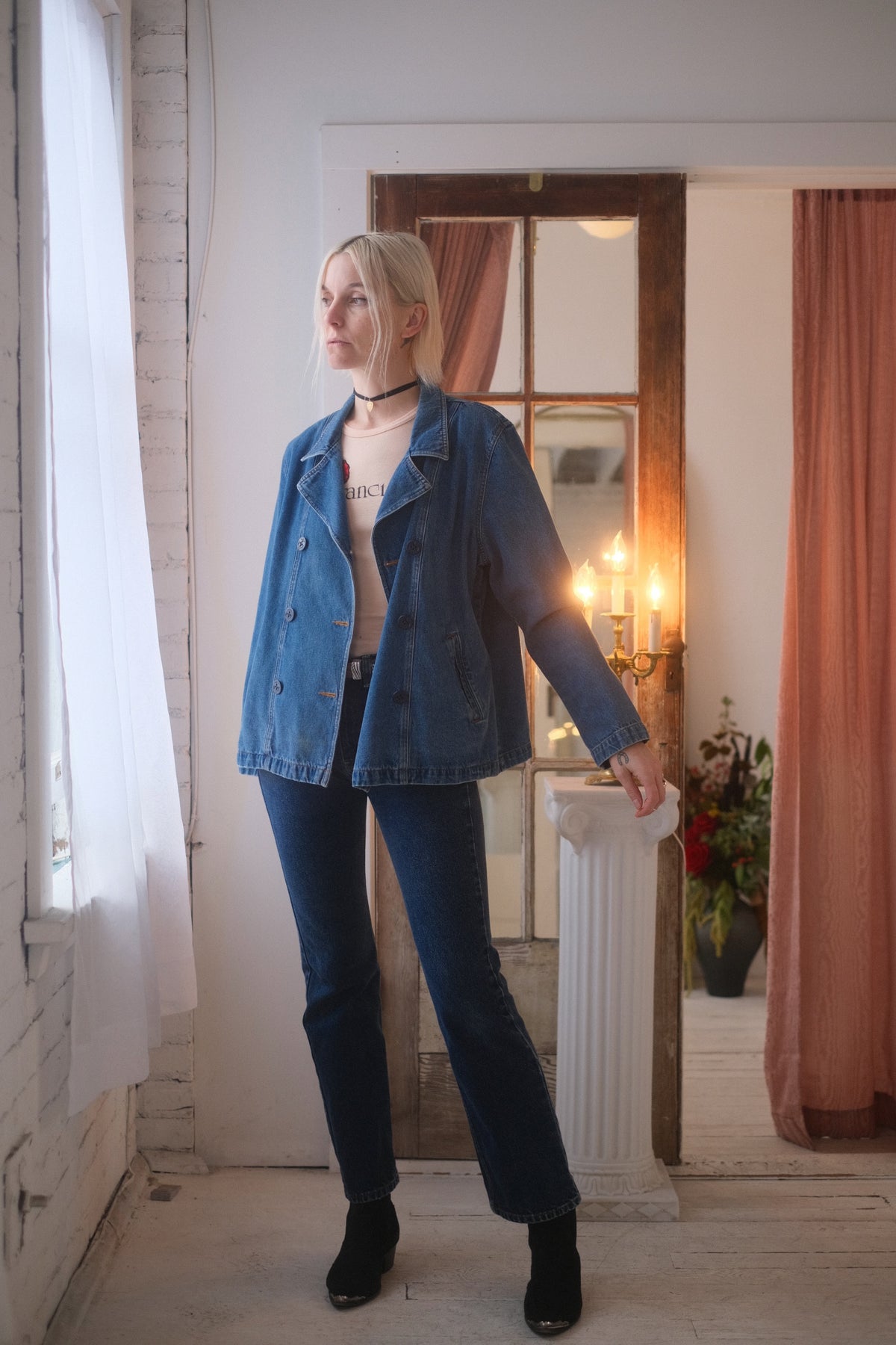 1990s Denim Half Trench