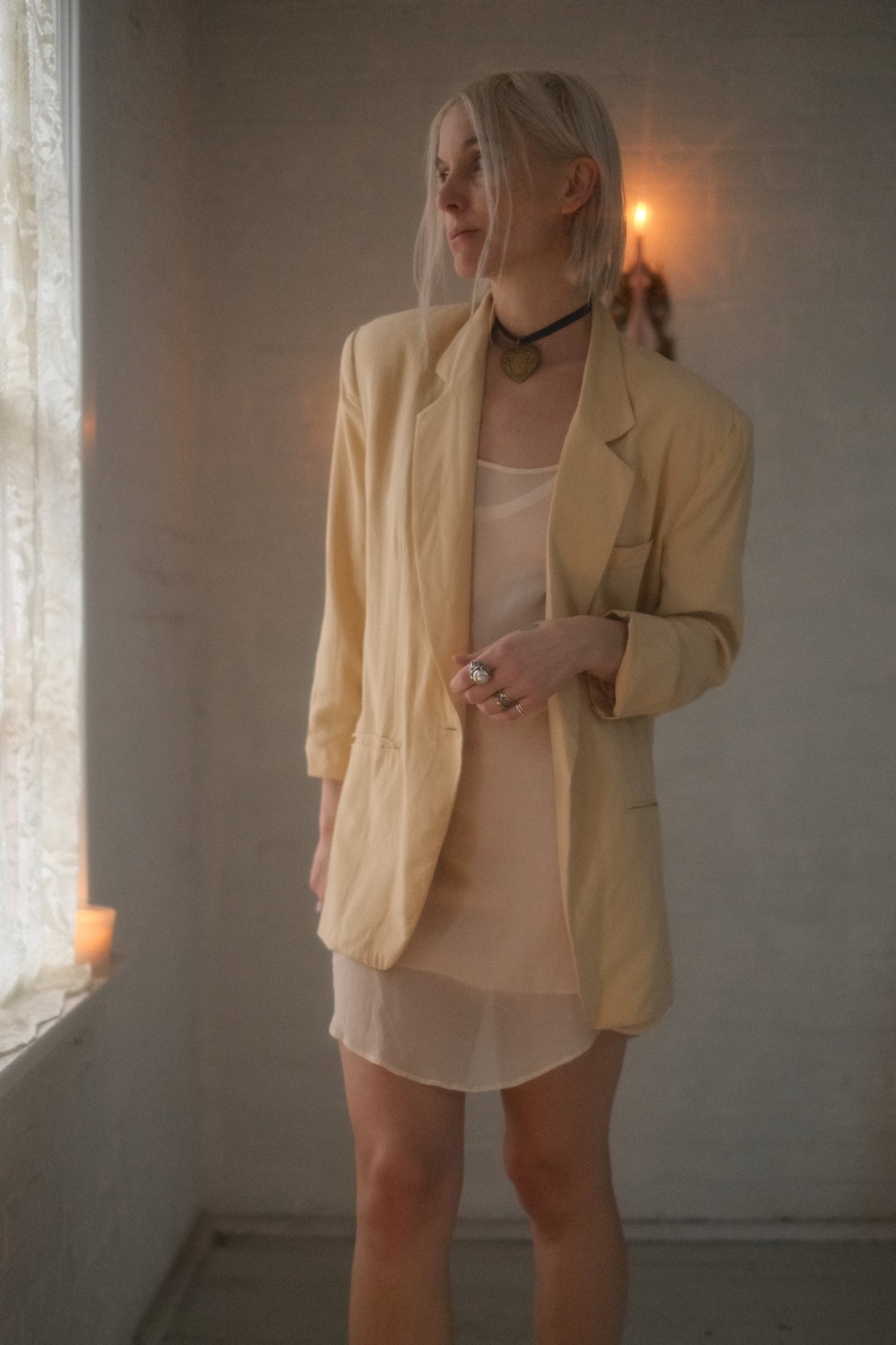 1980s Buttercream Silk Blazer