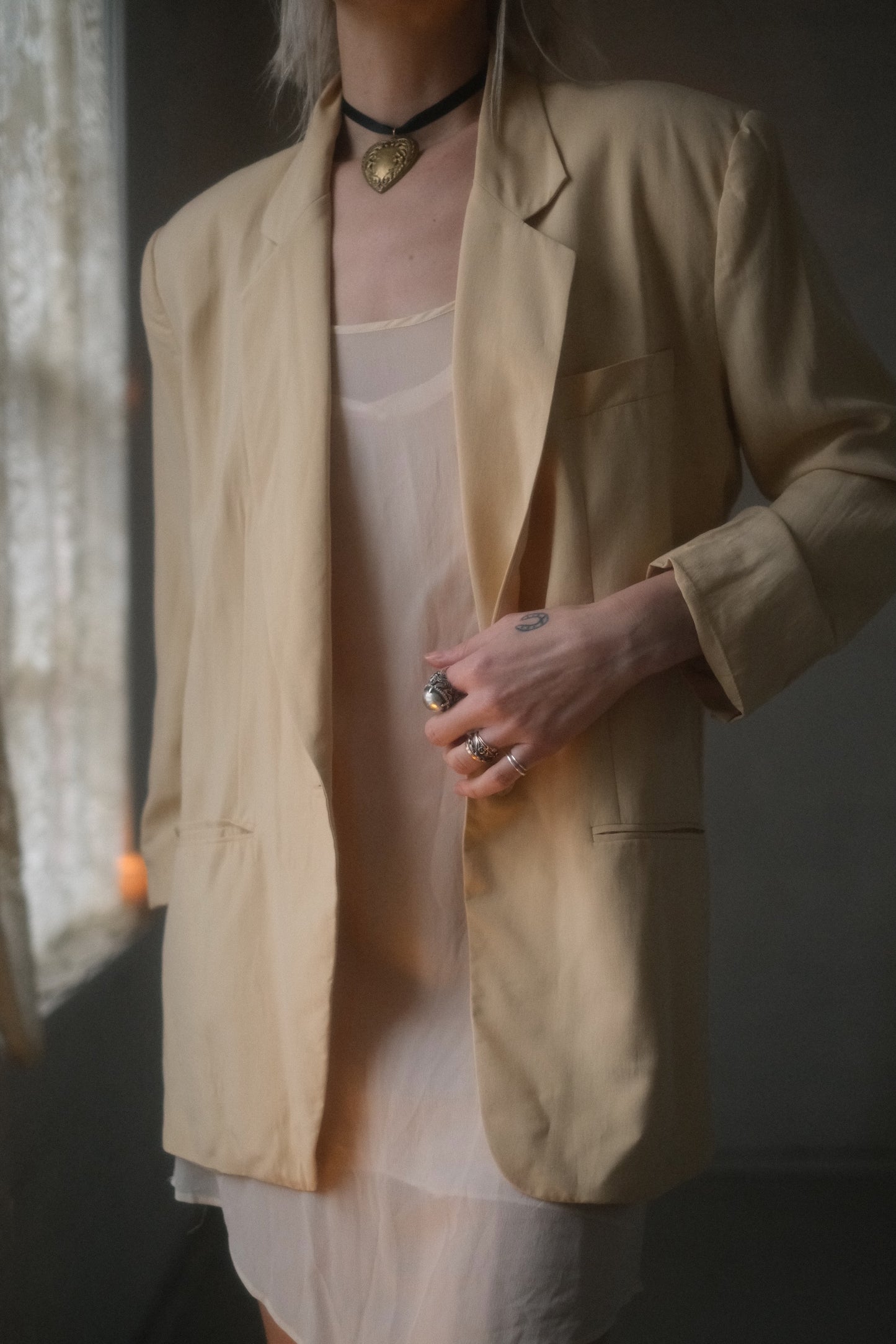 1980s Buttercream Silk Blazer