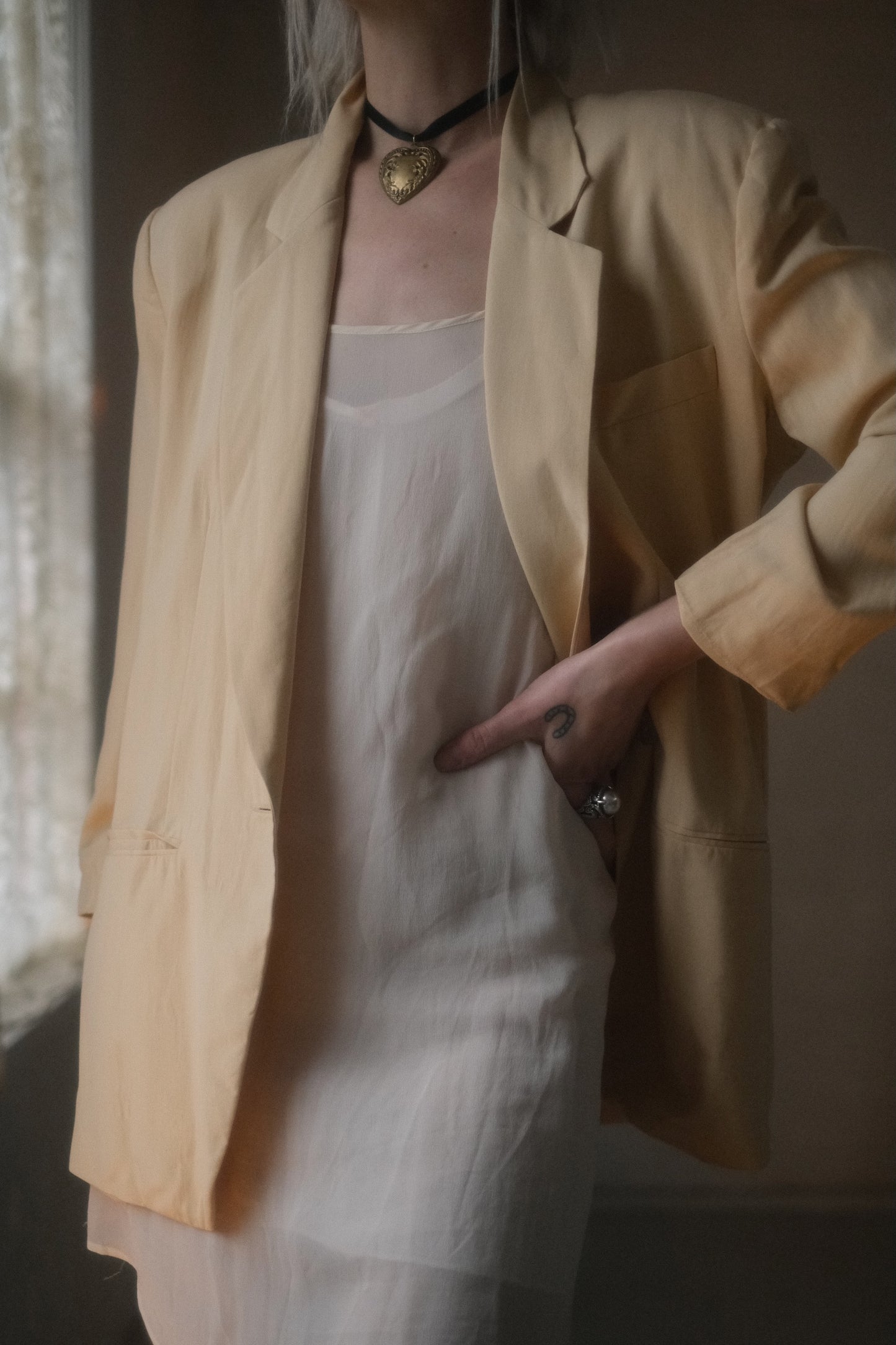 1980s Buttercream Silk Blazer