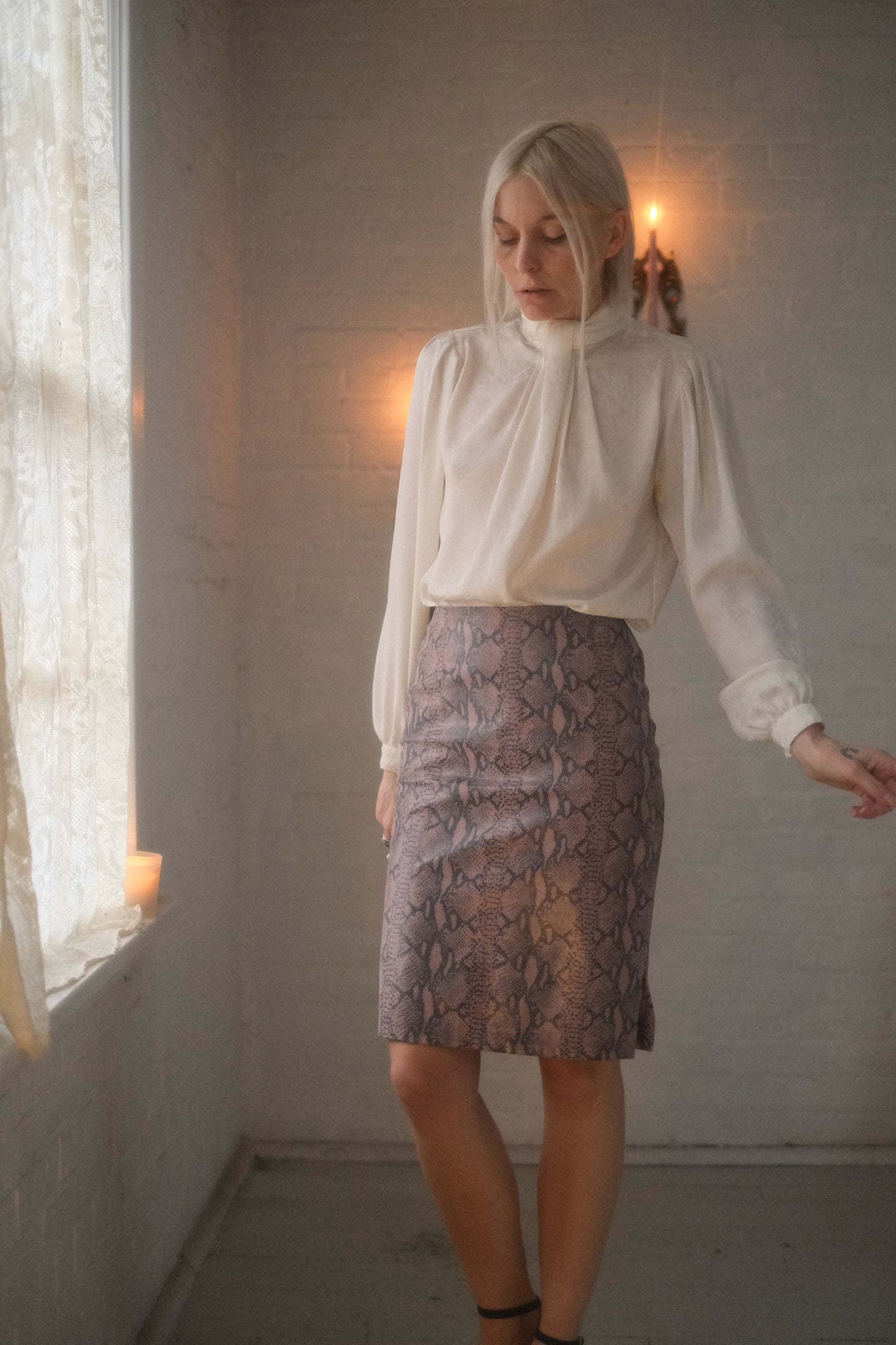 1990s Faux Cobra Skirt