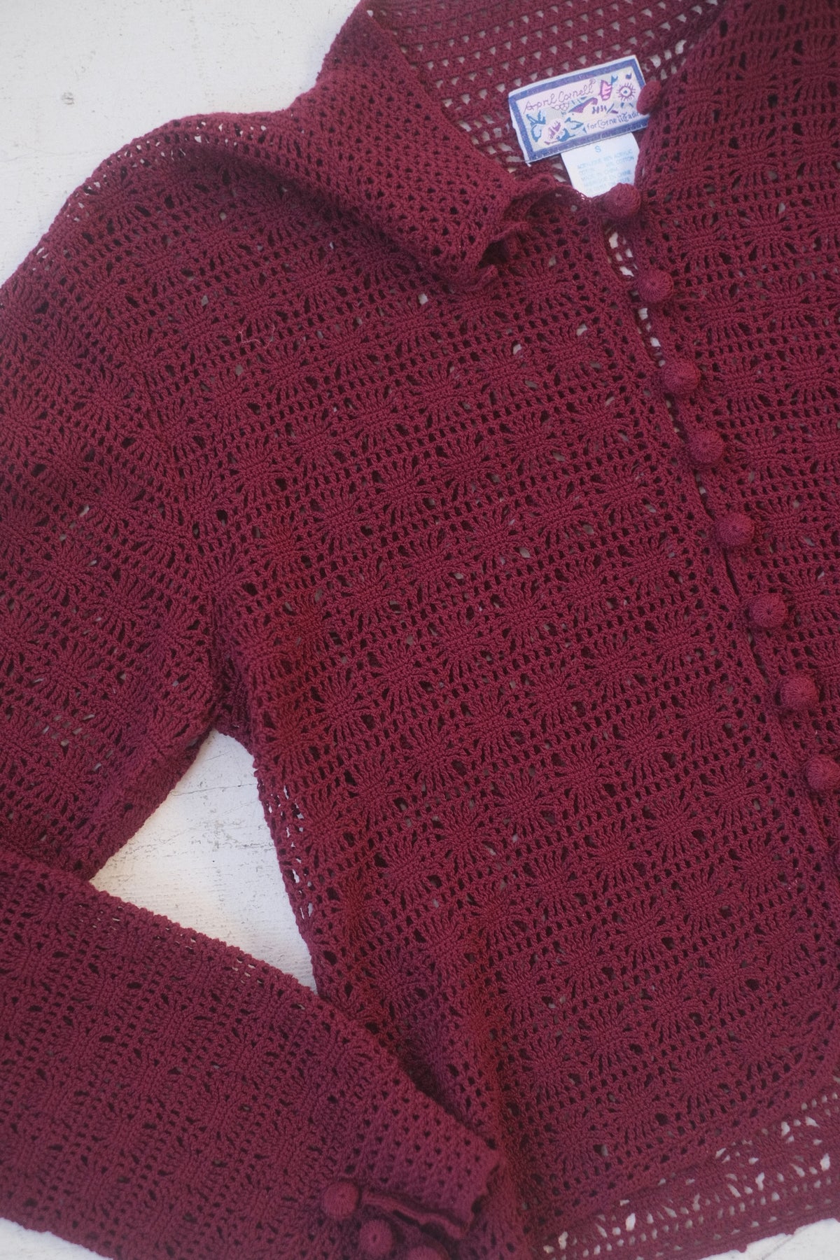 1990s Merlot Crochet Top