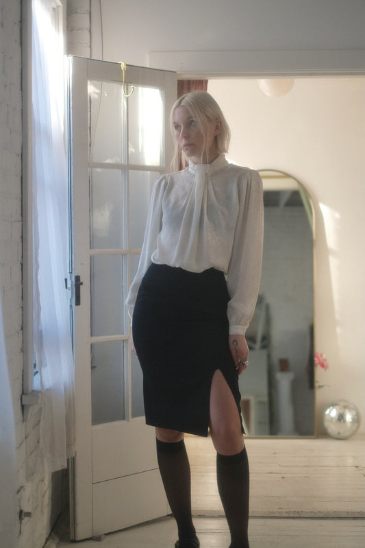 1990s Noir Pencil Skirt