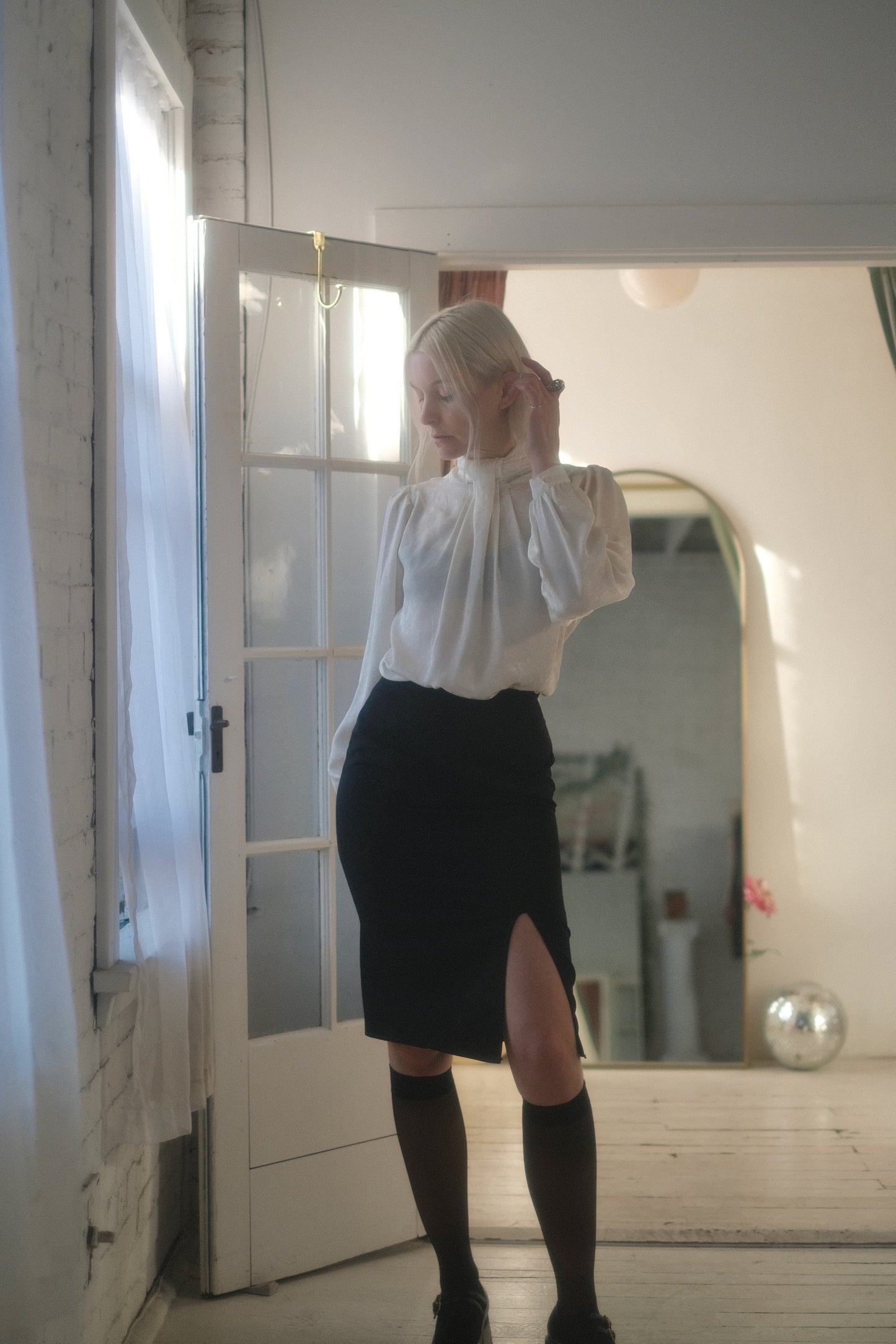 1990s Noir Pencil Skirt