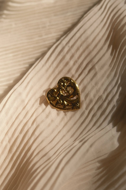 1990s Floral Heart Pin