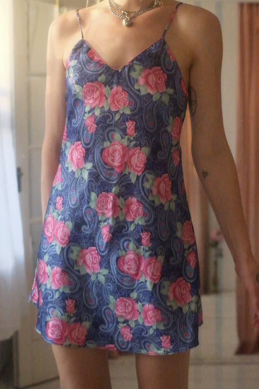 1990s Paisley Rose Slip
